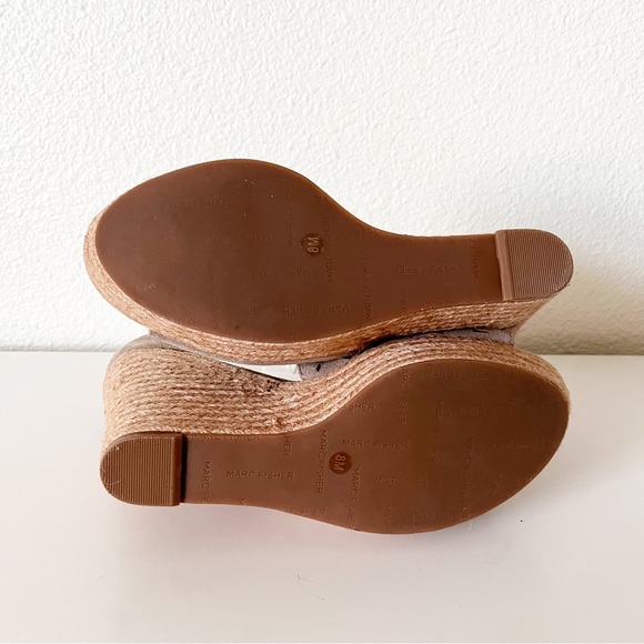 Marc Fisher Helina Jute Espadrille Platform Wedges Taupe  Size 8 - Picture 7 of 9